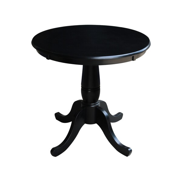 International Concepts Round 30 in Round Top Pedestal Table, 28.9 inH, Black, 30 W, 30 L, 28.9 in H, Wood, Black K46-30RT - main